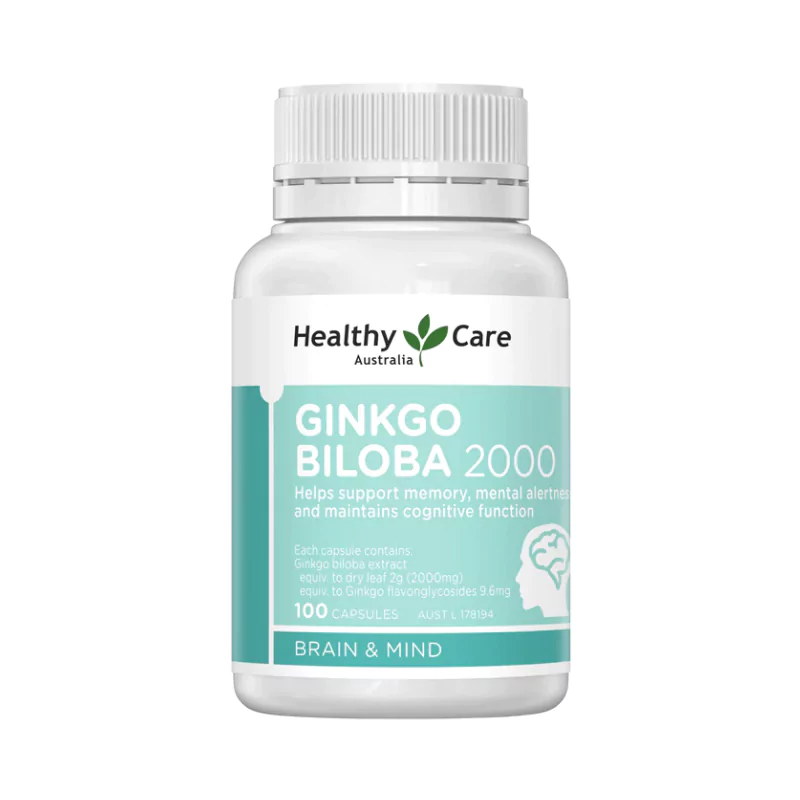 Viên uống bổ não Healthy Care Ginkgo Biloba 2000 của Úc, 100 viên